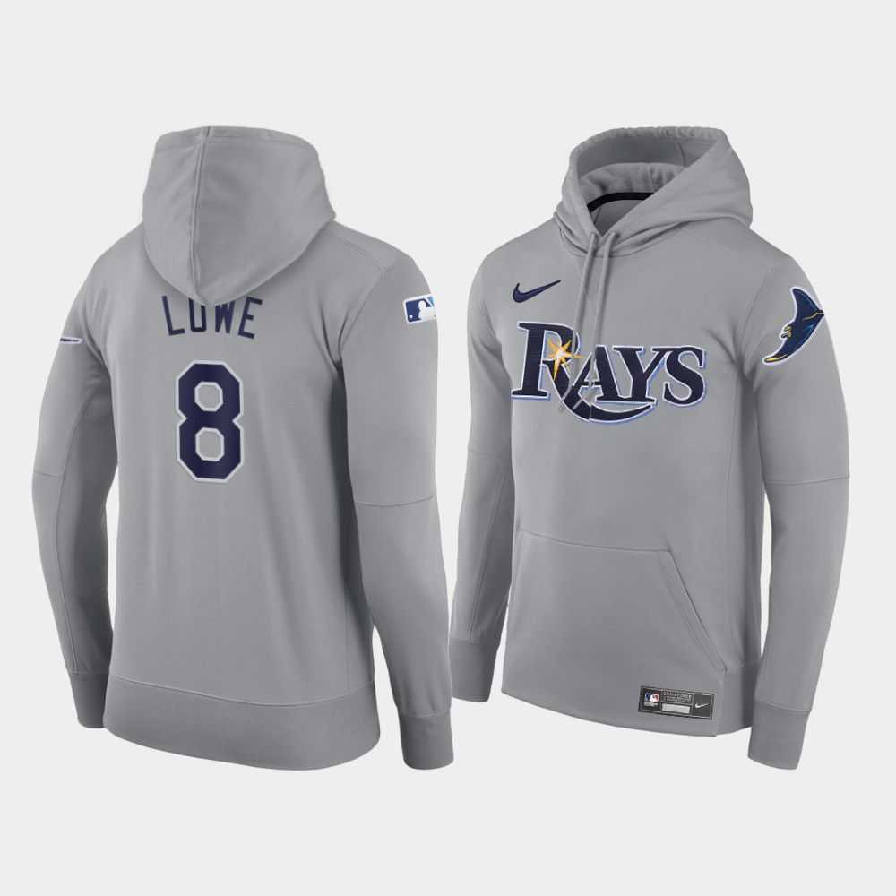 Men Tampa Bay Rays 8 Lowe gray road hoodie 2021 MLB Nike Jerseys
